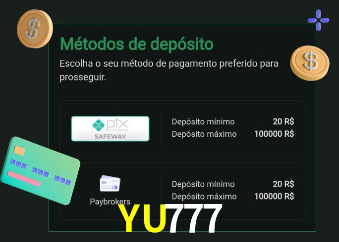 O cassino YU777 oferece uma grande variedade de métodos de pagamento